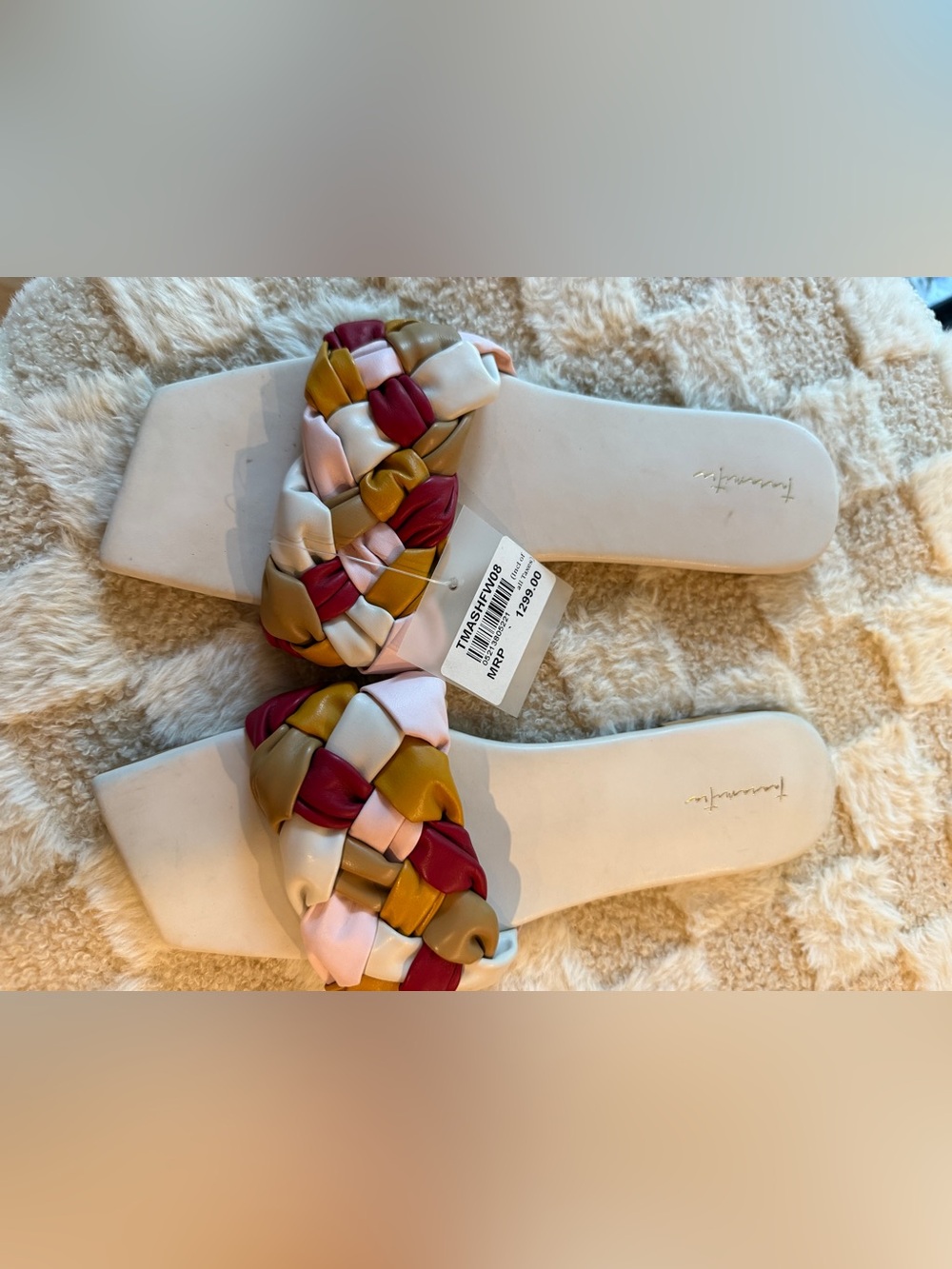 Braided Multi-Color Slide Sandals - Women's